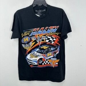 Van Halen Racing 84 Black Graphic T-Shirt  Men's Small Rock Band Tee NWT Casual